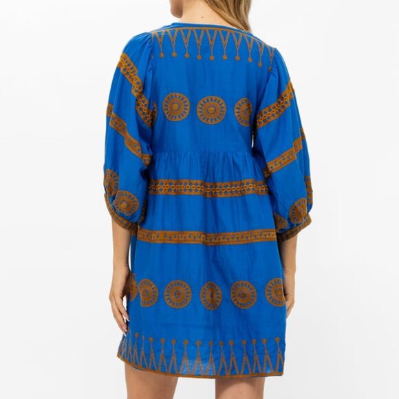 Oliphant Cuff Sleeve Mini Dress in Soleil Blue Size XS NWT - Picture 2 of 5